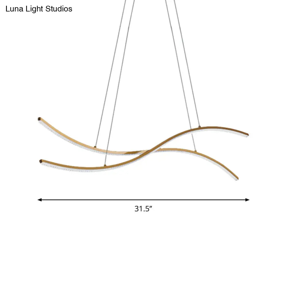 DecorBites™ Acrylic Linear Island Pendant Lighting - Simple LED Chandelier Light in Gold - Warm/White Light - 31.5"/39"/47" Width