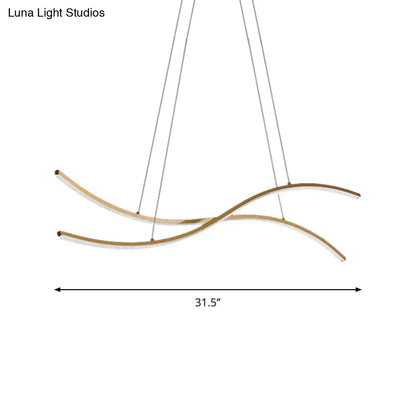DecorBites™ Acrylic Linear Island Pendant Lighting - Simple LED Chandelier Light in Gold - Warm/White Light - 31.5"/39"/47" Width