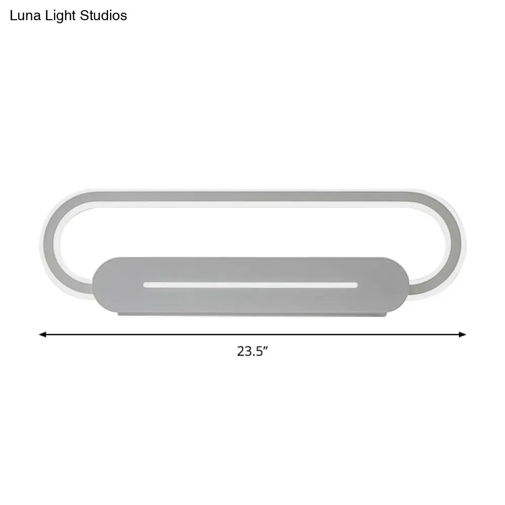 DecorBites™ Acrylic Oval LED Wall Sconce with Modern Styling and Warm/White Light - Available in Black/White Mirror Finish - 3 Width Options (18"/23.5"/31.5")