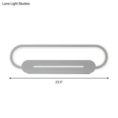 DecorBites™ Acrylic Oval LED Wall Sconce with Modern Styling and Warm/White Light - Available in Black/White Mirror Finish - 3 Width Options (18"/23.5"/31.5")