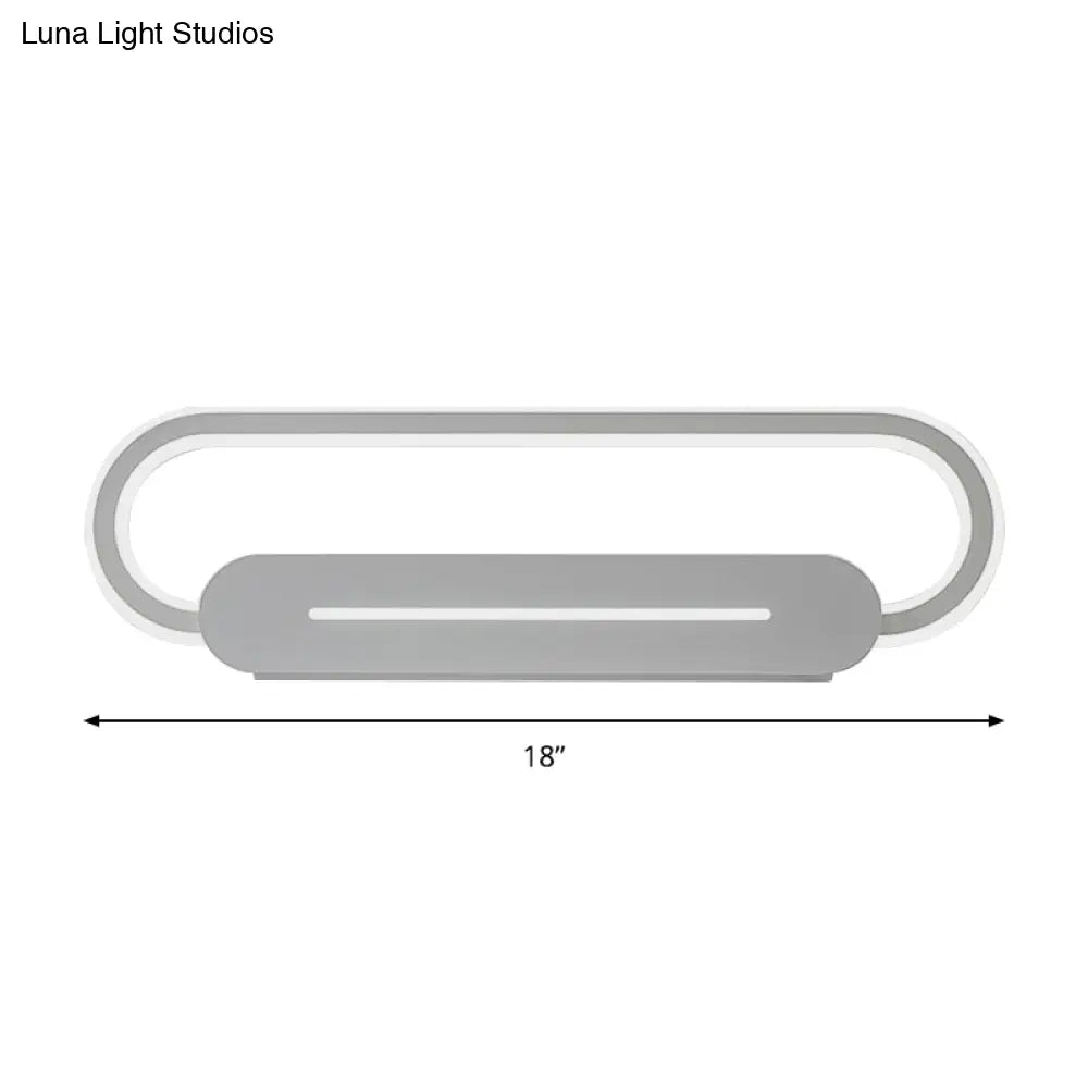 DecorBites™ Acrylic Oval LED Wall Sconce with Modern Styling and Warm/White Light - Available in Black/White Mirror Finish - 3 Width Options (18"/23.5"/31.5")