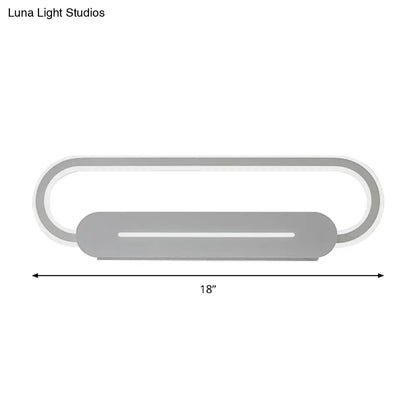 DecorBites™ Acrylic Oval LED Wall Sconce with Modern Styling and Warm/White Light - Available in Black/White Mirror Finish - 3 Width Options (18"/23.5"/31.5")