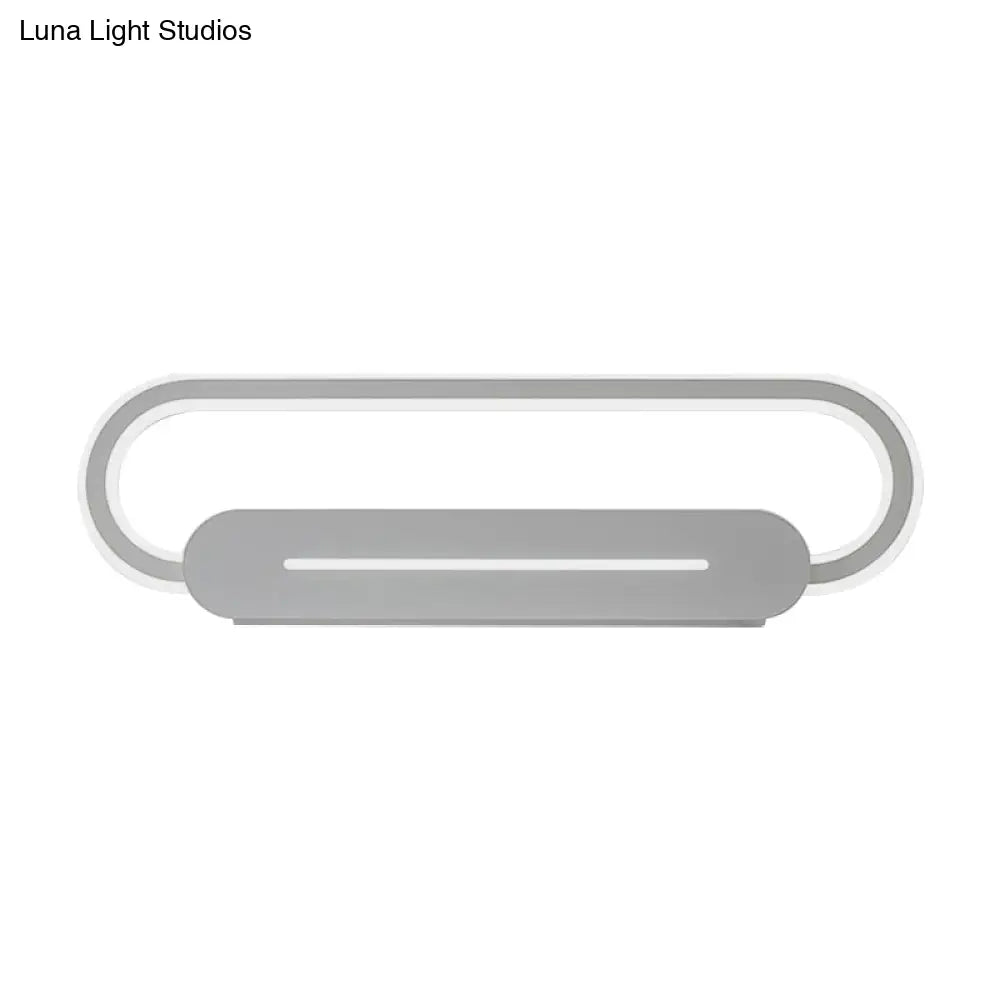 DecorBites™ Acrylic Oval LED Wall Sconce with Modern Styling and Warm/White Light - Available in Black/White Mirror Finish - 3 Width Options (18"/23.5"/31.5")