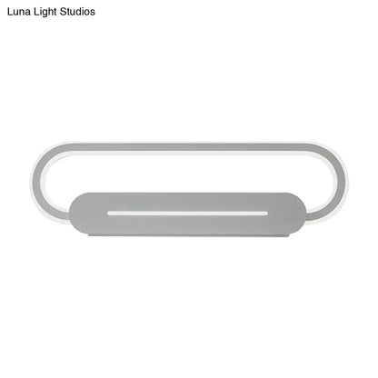 DecorBites™ Acrylic Oval LED Wall Sconce with Modern Styling and Warm/White Light - Available in Black/White Mirror Finish - 3 Width Options (18"/23.5"/31.5")