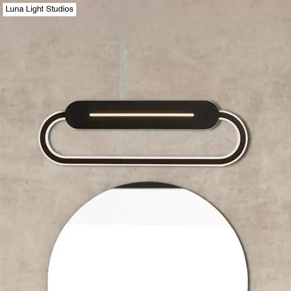 DecorBites™ Acrylic Oval LED Wall Sconce with Modern Styling and Warm/White Light - Available in Black/White Mirror Finish - 3 Width Options (18"/23.5"/31.5")