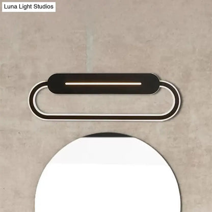DecorBites™ Acrylic Oval LED Wall Sconce with Modern Styling and Warm/White Light - Available in Black/White Mirror Finish - 3 Width Options (18"/23.5"/31.5")