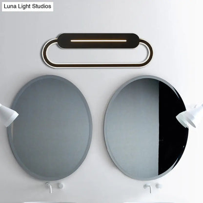 DecorBites™ Acrylic Oval LED Wall Sconce with Modern Styling and Warm/White Light - Available in Black/White Mirror Finish - 3 Width Options (18"/23.5"/31.5")