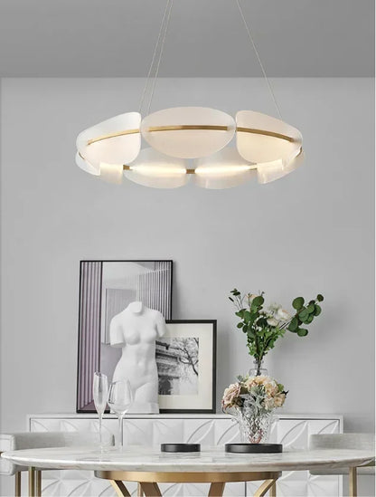 DecorBites™ Acrylic Ring Chandelier for Dining Room - Dimmable
