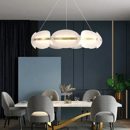 DecorBites™ Acrylic Ring Chandelier for Dining Room - Dimmable