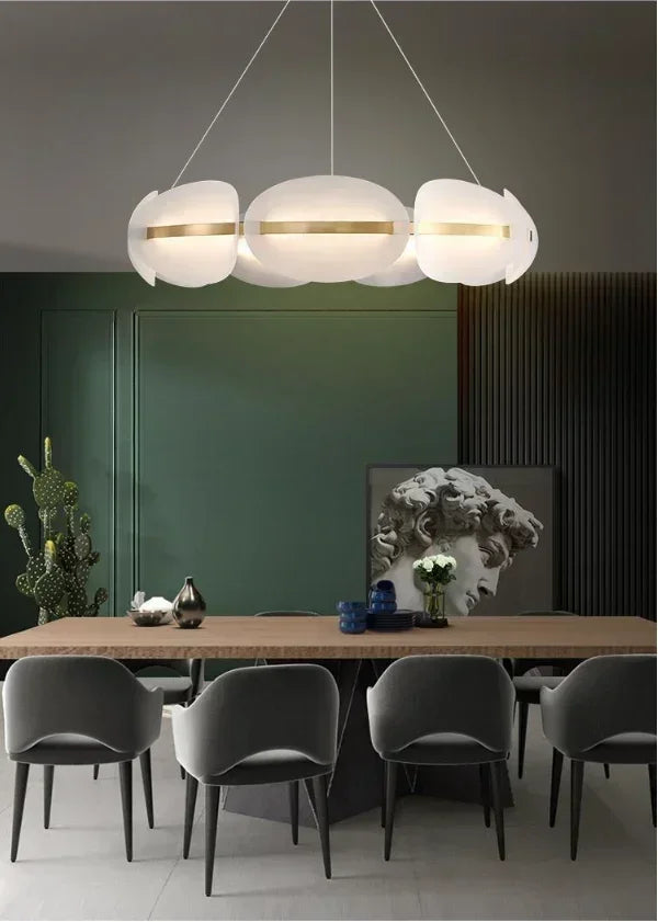 DecorBites™ Acrylic Ring Chandelier for Dining Room - Dimmable