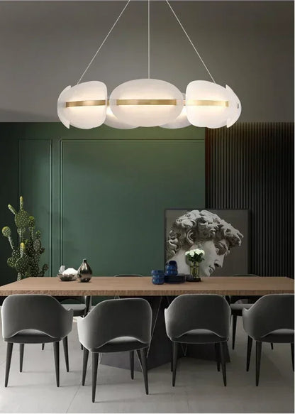 DecorBites™ Acrylic Ring Chandelier for Dining Room - Dimmable