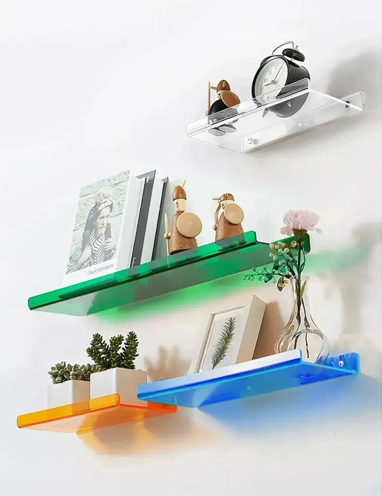 Modern vibrant acrylic wall shelf bedroom home decor