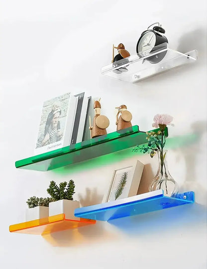 Modern vibrant acrylic wall shelf bedroom home decor