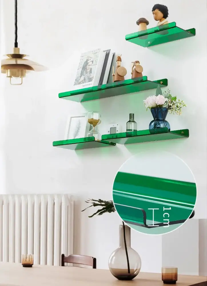 Modern vibrant acrylic wall shelf bedroom home decor