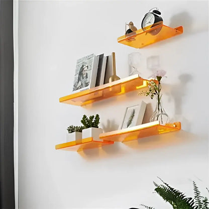 Modern vibrant acrylic wall shelf bedroom home decor