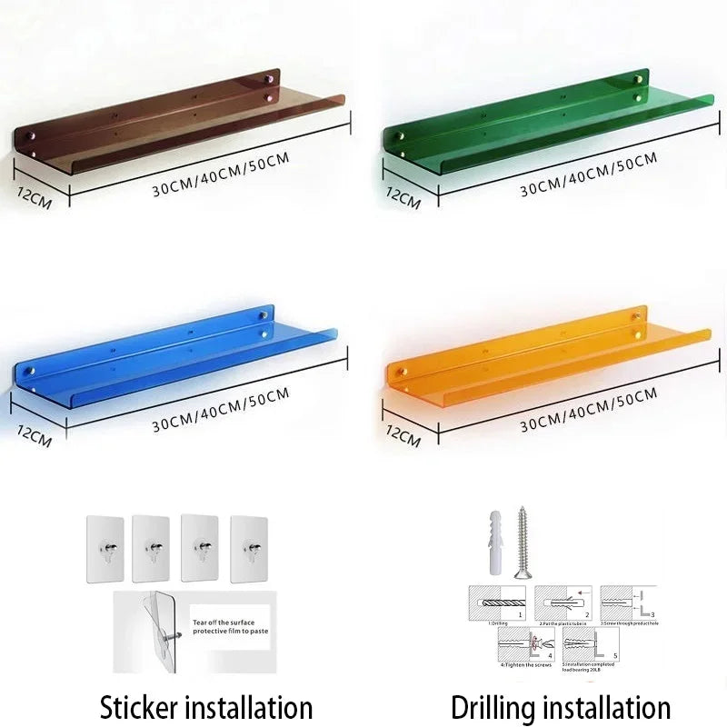 DecorBites™ Acrylic Wall Shelf Organizer for Home Decor