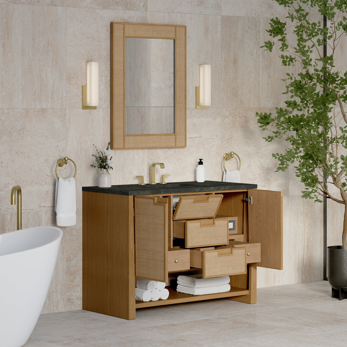 James Martin Solene 48" Single Bathroom Vanity, Seaside Oak