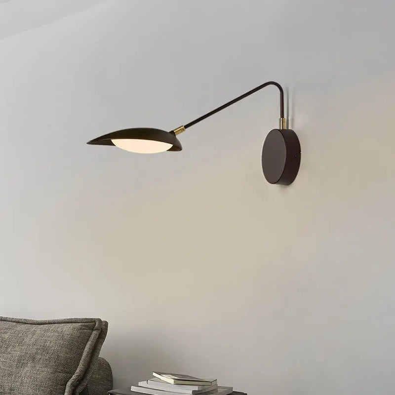 DecorBites™ Adjustable Arm Metallic LED Wall Lamp for Modern Bedroom Décor in Coffee