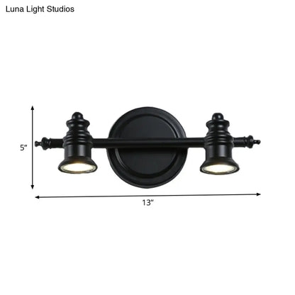 DecorBites™ Adjustable Black Wall Light Fixture with 2 Arms and Simplicity 2-Head Design - Ideal for Bathroom Vanity Lighting