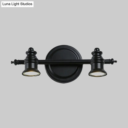 DecorBites™ Adjustable Black Wall Light Fixture with 2 Arms and Simplicity 2-Head Design - Ideal for Bathroom Vanity Lighting