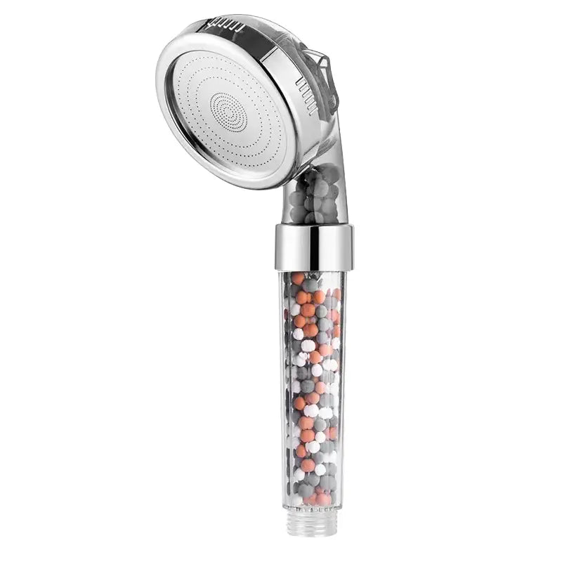 Adjustable high pressure shower head with filter beads for bathroom