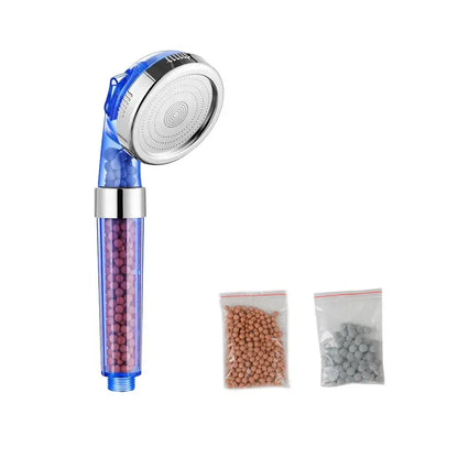 Adjustable high pressure shower head with filter beads for bathroom
