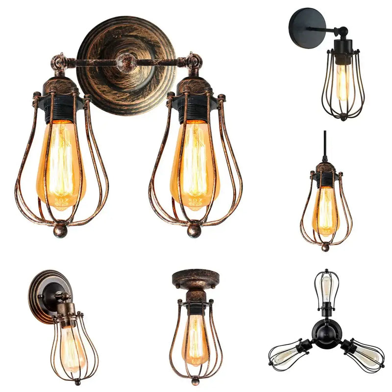 Adjustable industrial wall light in bronze for bedroom and hallway