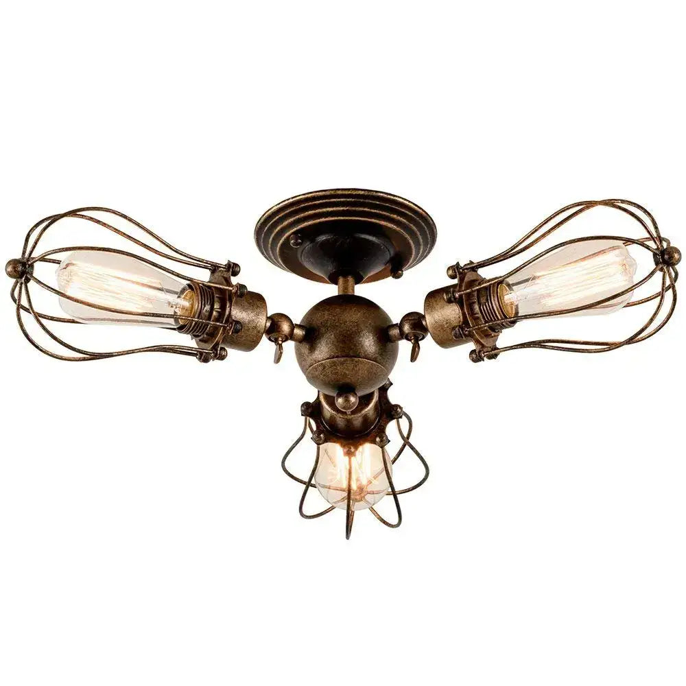 Adjustable industrial wall light in bronze for bedroom and hallway