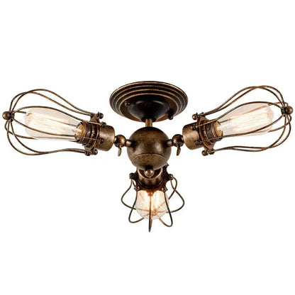 Adjustable industrial wall light in bronze for bedroom and hallway