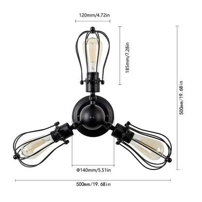 Adjustable industrial wall light in bronze for bedroom and hallway
