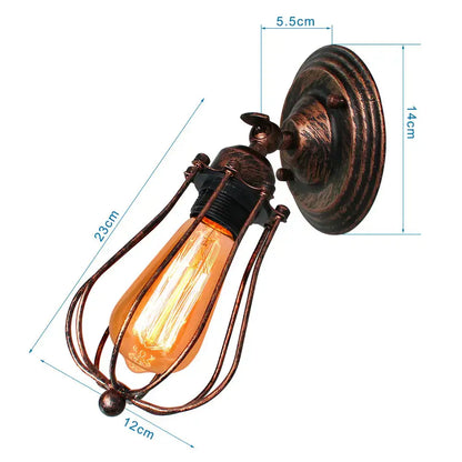 Adjustable industrial wall light in bronze for bedroom and hallway