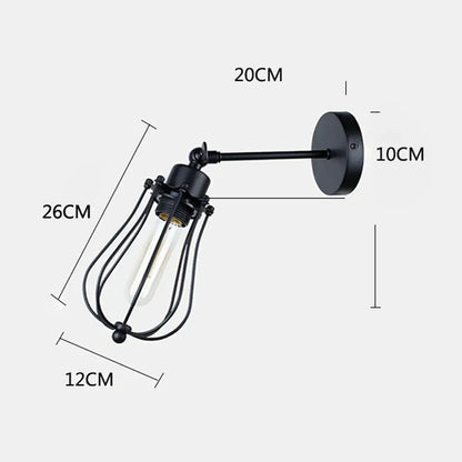 Adjustable industrial wall light in bronze for bedroom and hallway