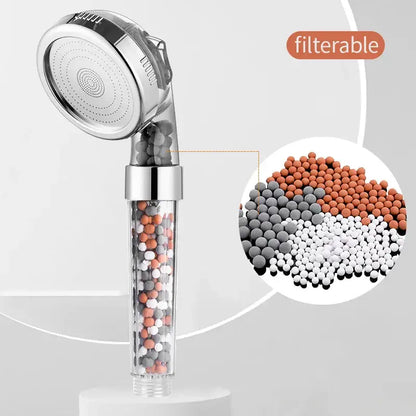 Adjustable jetting shower head bathroom high pressure filtered beads
