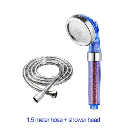 Adjustable jetting shower head bathroom high pressure filtered beads