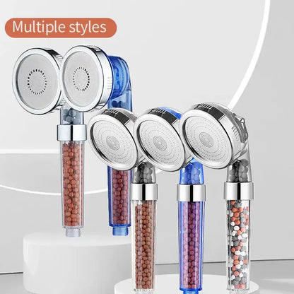 Adjustable jetting shower head bathroom high pressure filtered beads