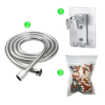 Adjustable jetting shower head bathroom high pressure filtered beads