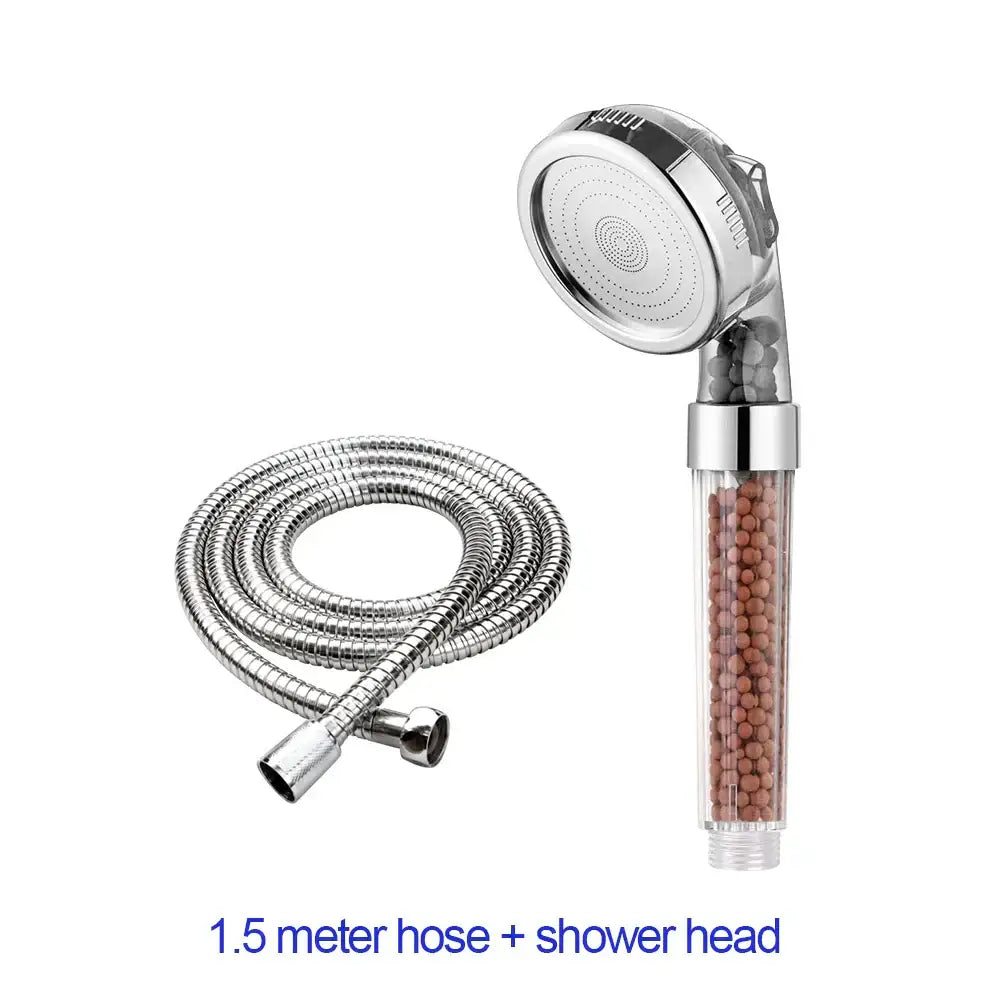 Adjustable jetting shower head bathroom high pressure filtered beads