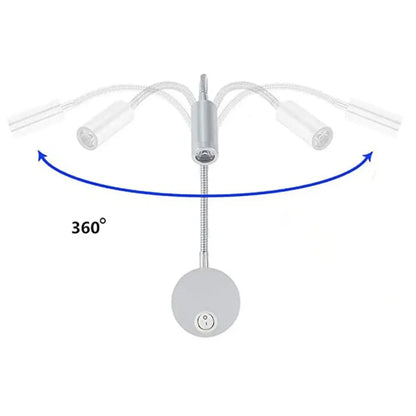 Adjustable led bedside wall sconce bedroom reading lamp