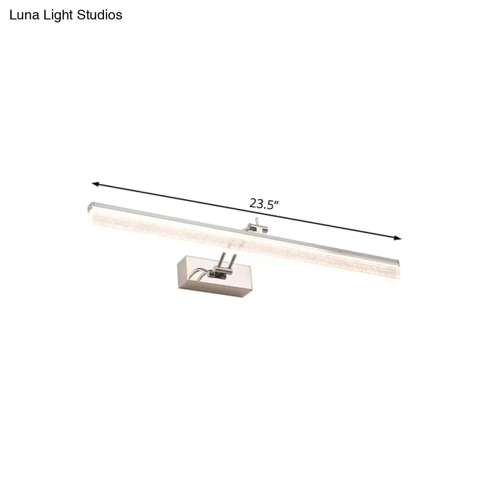 DecorBites™ Adjustable LED Vanity Light in Modern Chrome - Acrylic Linear Design, Warm/White Light Option - 16"/23.5"/31.5" Wide