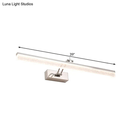 DecorBites™ Adjustable LED Vanity Light in Modern Chrome - Acrylic Linear Design, Warm/White Light Option - 16"/23.5"/31.5" Wide