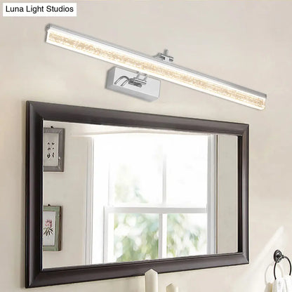 DecorBites™ Adjustable LED Vanity Light in Modern Chrome - Acrylic Linear Design, Warm/White Light Option - 16"/23.5"/31.5" Wide