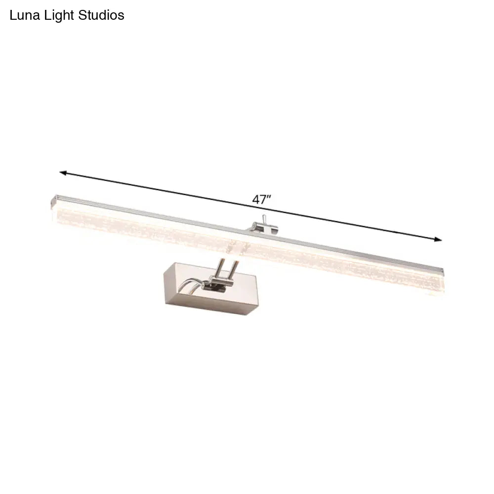 DecorBites™ Adjustable LED Vanity Light in Modern Chrome - Acrylic Linear Design, Warm/White Light Option - 16"/23.5"/31.5" Wide