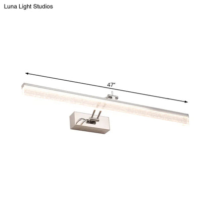 DecorBites™ Adjustable LED Vanity Light in Modern Chrome - Acrylic Linear Design, Warm/White Light Option - 16"/23.5"/31.5" Wide