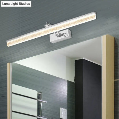 DecorBites™ Adjustable LED Vanity Light in Modern Chrome - Acrylic Linear Design, Warm/White Light Option - 16"/23.5"/31.5" Wide