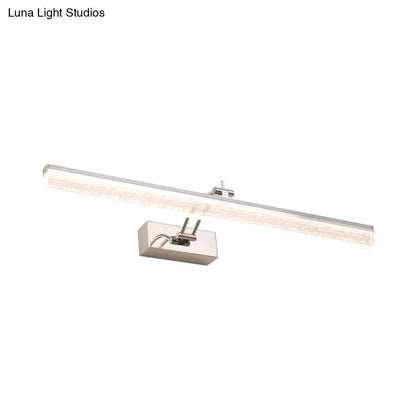 DecorBites™ Adjustable LED Vanity Light in Modern Chrome - Acrylic Linear Design, Warm/White Light Option - 16"/23.5"/31.5" Wide