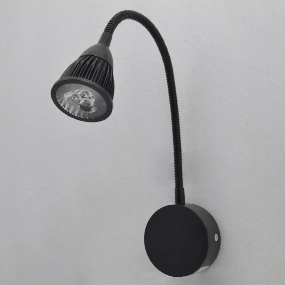 DecorBites™ Adjustable LED Wall Sconce - Modern Metal Shade Wall Lamp in Black Finish (with/without Switch), Warm/White Lighting