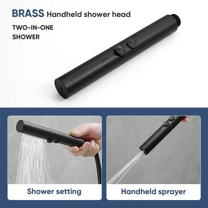 Adjustable matte black stainless steel shower head bathroom spray
