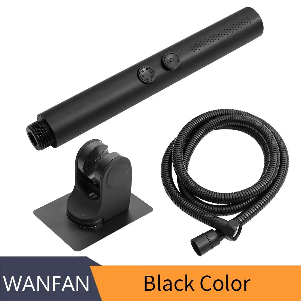 Adjustable matte black stainless steel shower head bathroom spray