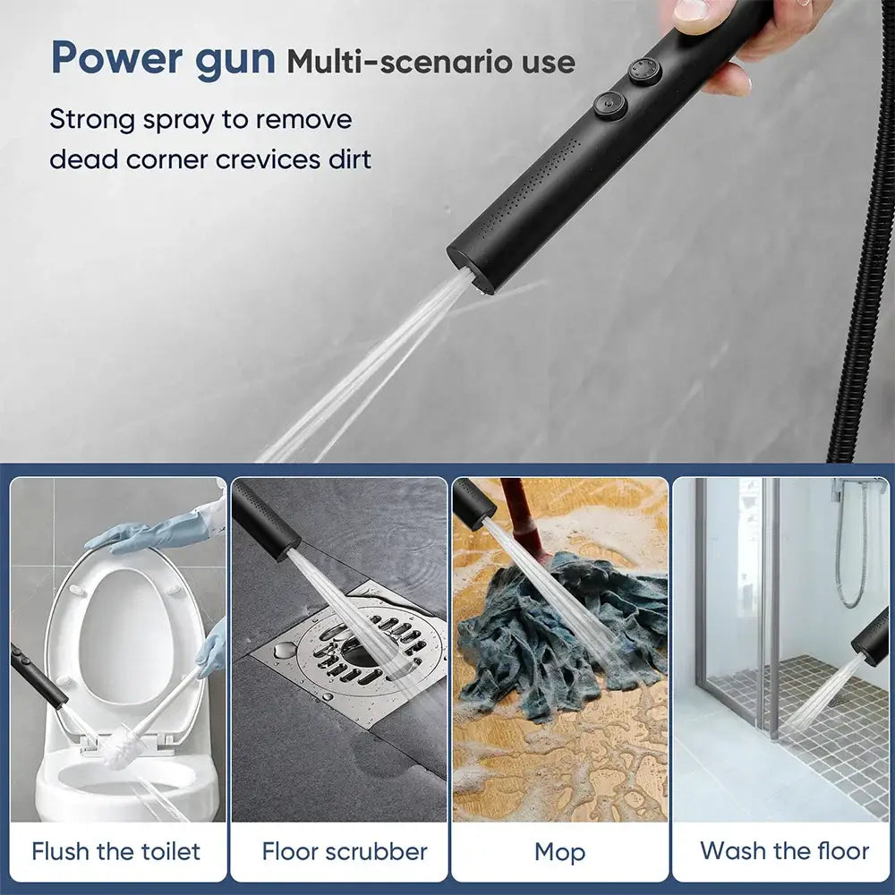 Adjustable matte black stainless steel shower head bathroom spray