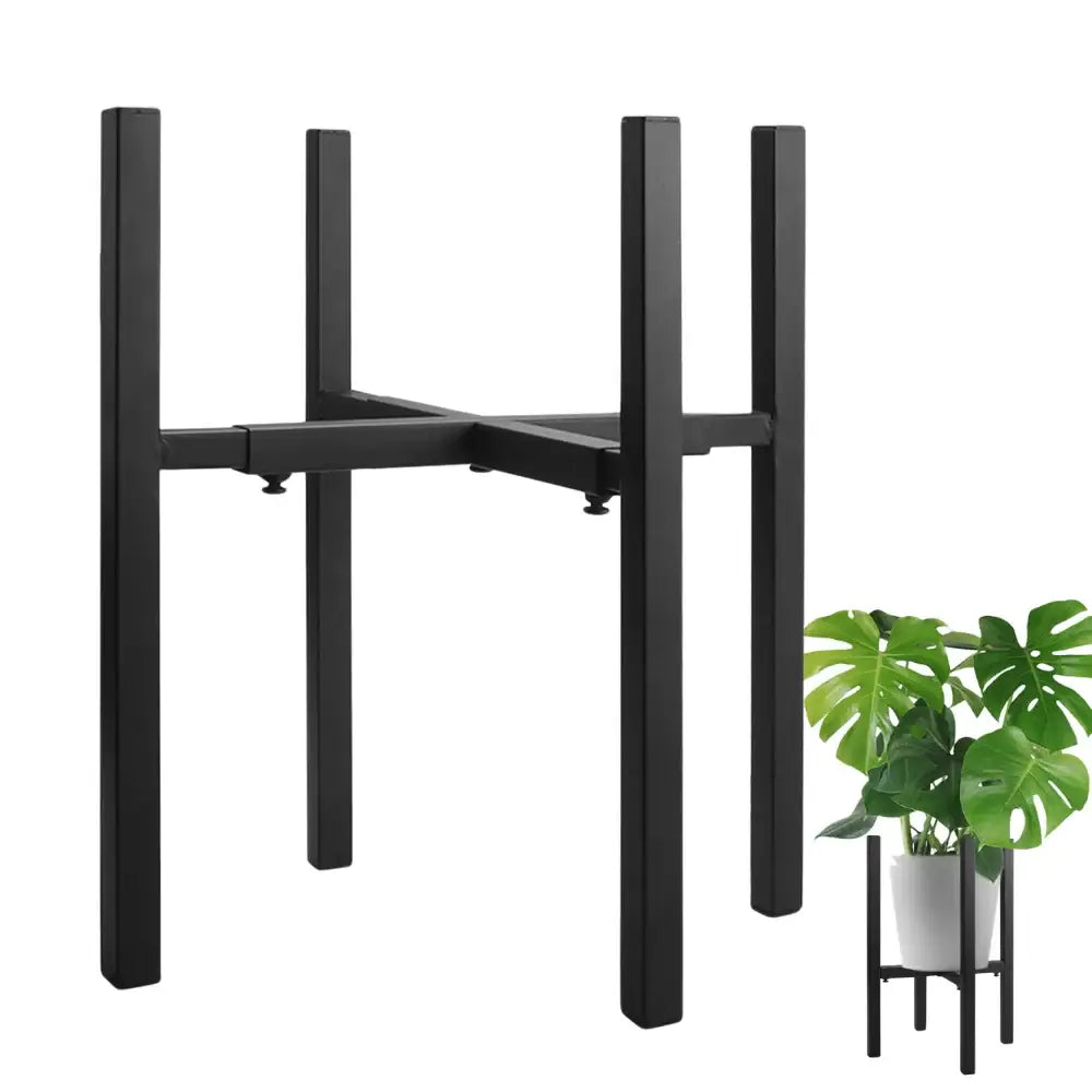Adjustable black metal plant stand for living room sturdy support